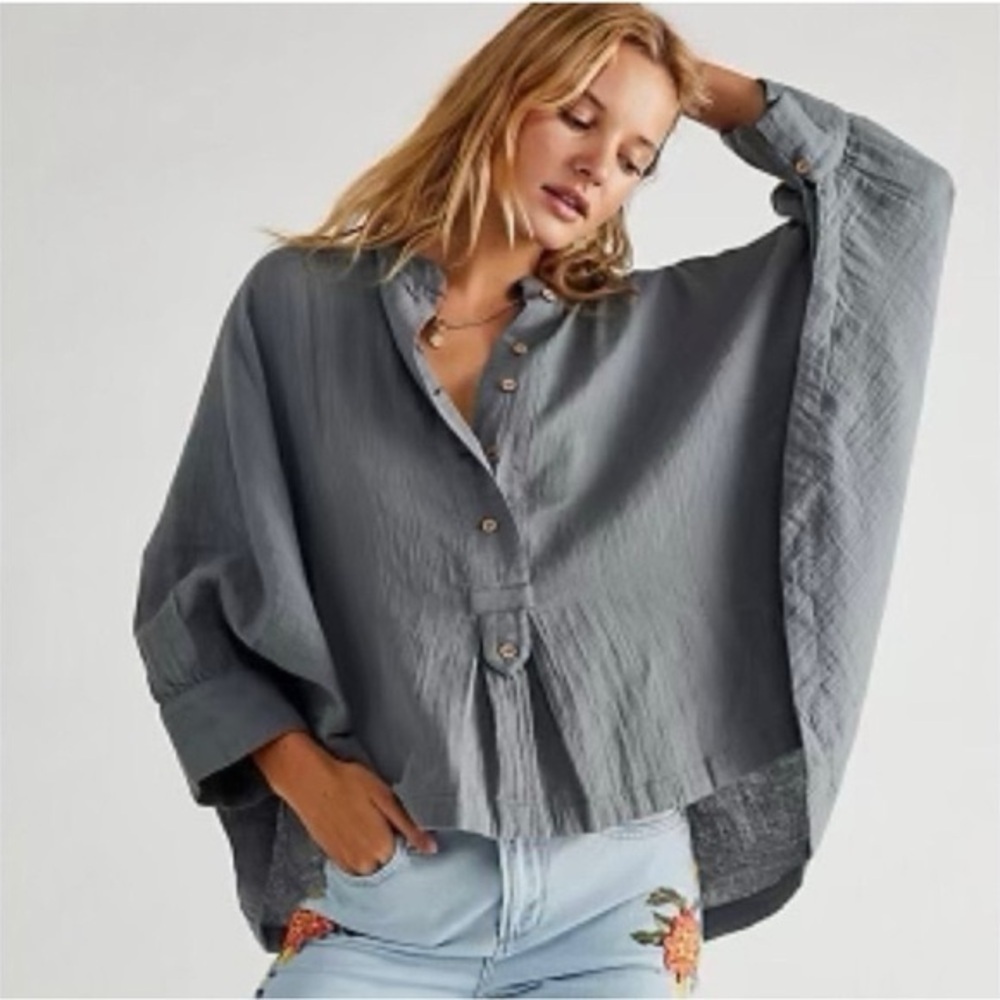 Free People Easy Does It Gauzy Top